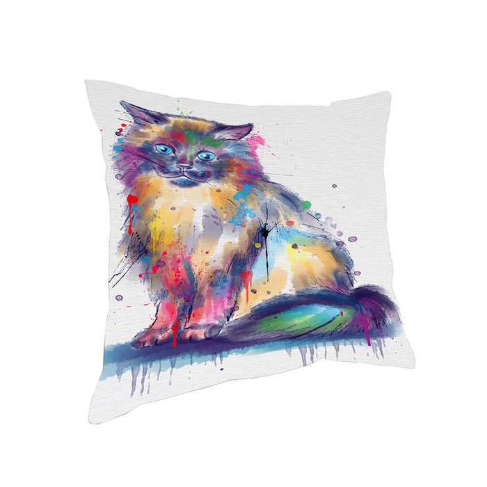 Watercolor Himalayan Cat Pillow with Top Quality High-Resolution Images - Ultra Soft Pet Pillows for Sleeping - Reversible & Comfort - Ideal Gift for Dog Lover - Cushion for Sofa Couch Bed - 100% Polyester