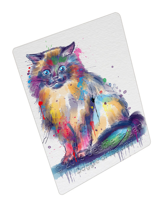 Watercolor Himalayan Cat Cutting Board - For Kitchen - Scratch & Stain Resistant - Designed To Stay In Place - Easy To Clean By Hand - Perfect for Chopping Meats, Vegetables