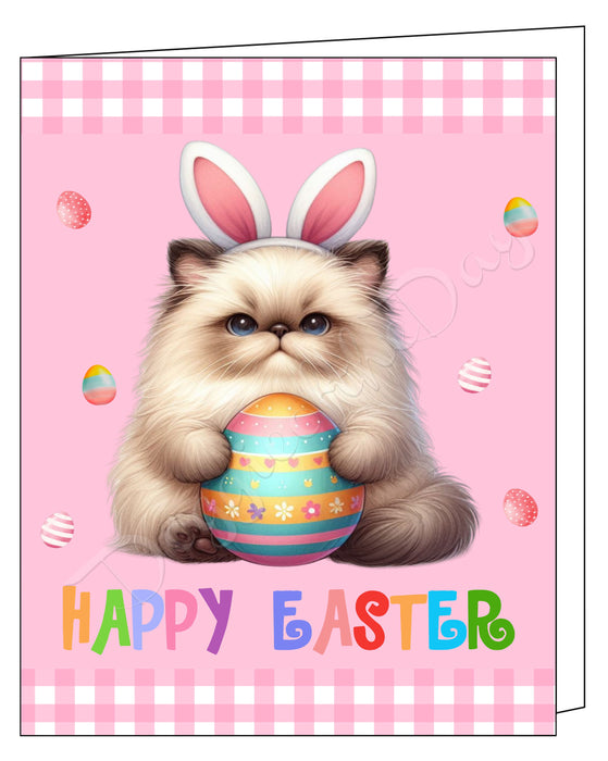 Himalayan Cat Easter Day Greeting Cards and Note Cards with Envelope - Easter Invitation Card with Multi Design Pack