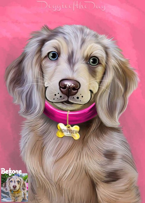 Digital Painting PERSONALIZED Caricature PET PORTRAIT! Custom Pet Dog or Cat Art