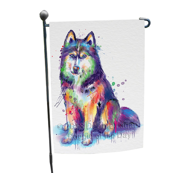 Watercolor Siberian Husky Dog Garden Flag GFLG65058