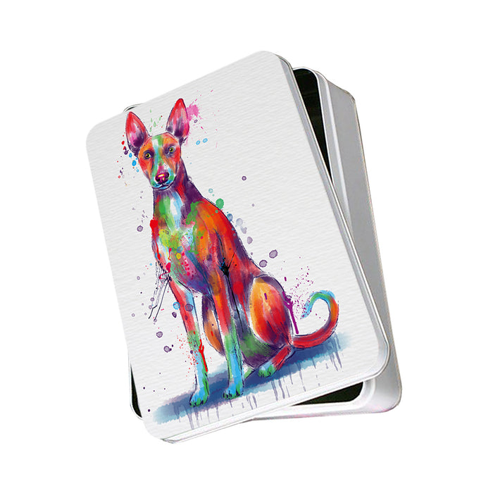 Watercolor Ibizan Hound Dog Photo Storage Tin PITN57494