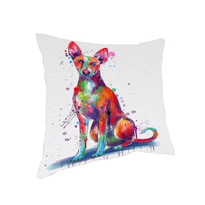 Watercolor Ibizan Hound Dog Pillow with Top Quality High-Resolution Images - Ultra Soft Pet Pillows for Sleeping - Reversible & Comfort - Ideal Gift for Dog Lover - Cushion for Sofa Couch Bed - 100% Polyester
