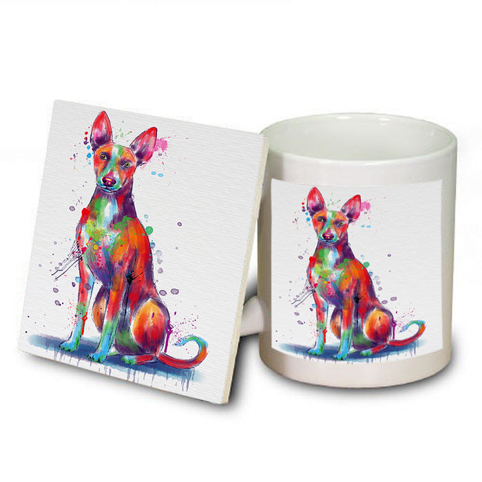 Watercolor Ibizan Hound Dog Mug and Coaster Set MUC57543