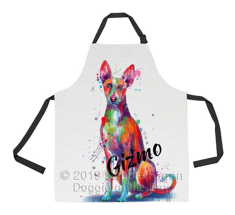 Custom Pet Name Personalized Watercolor Ibizan Hound Dog Apron