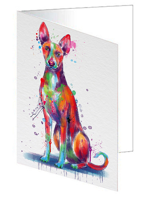 Watercolor Ibizan Hound Dog Handmade Artwork Assorted Pets Greeting Cards and Note Cards with Envelopes for All Occasions and Holiday Seasons GCD79967