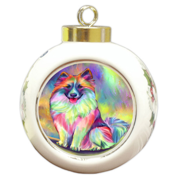 Paradise Wave Icelandic Sheepdog Round Ball Christmas Ornament RBPOR58728