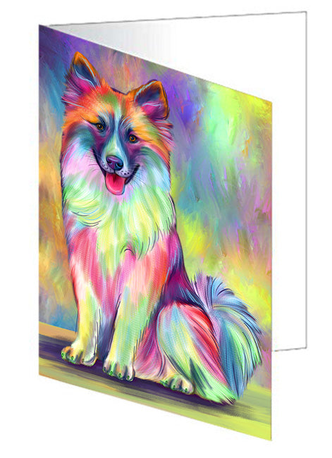 Paradise Wave Icelandic Sheepdog Handmade Artwork Assorted Pets Greeting Cards and Note Cards with Envelopes for All Occasions and Holiday Seasons GCD79844