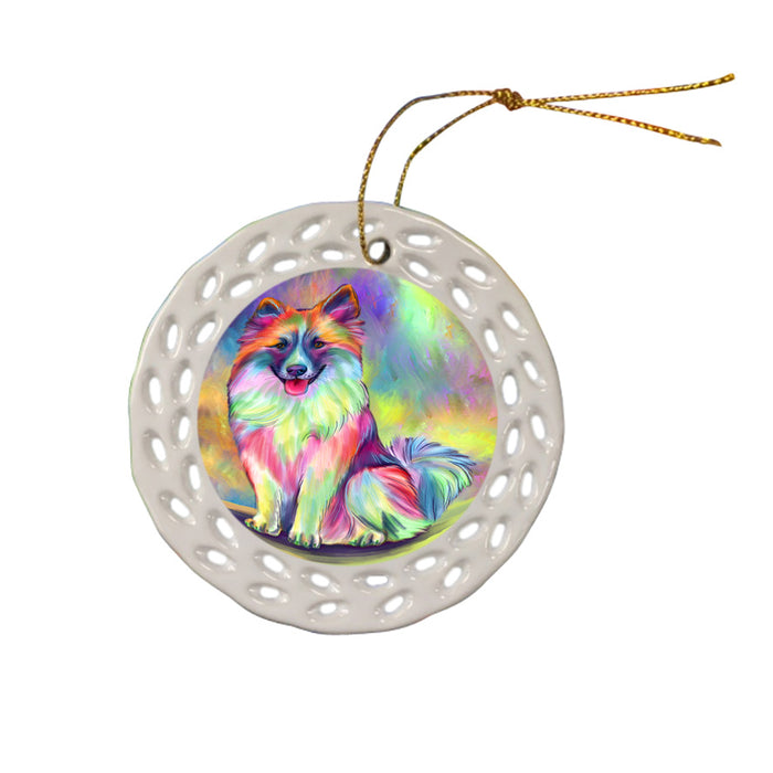 Paradise Wave Icelandic Sheepdog Doily Ornament DPOR58395