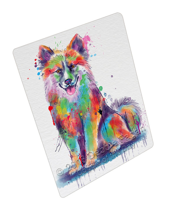 Watercolor Icelandic Sheepdog Cutting Board - For Kitchen - Scratch & Stain Resistant - Designed To Stay In Place - Easy To Clean By Hand - Perfect for Chopping Meats, Vegetables