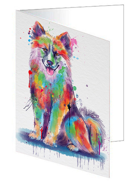 Watercolor Icelandic Sheepdog Handmade Artwork Assorted Pets Greeting Cards and Note Cards with Envelopes for All Occasions and Holiday Seasons GCD79970