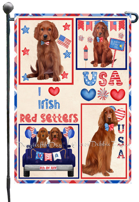 4th of July Independence Day I Love USA Irish Red Setter Dogs Garden Flag GFLG66909