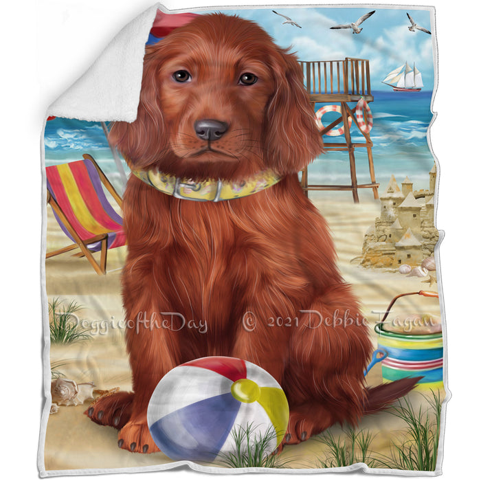 Pet Friendly Beach Irish Setter Dog Blanket BLNKT80931