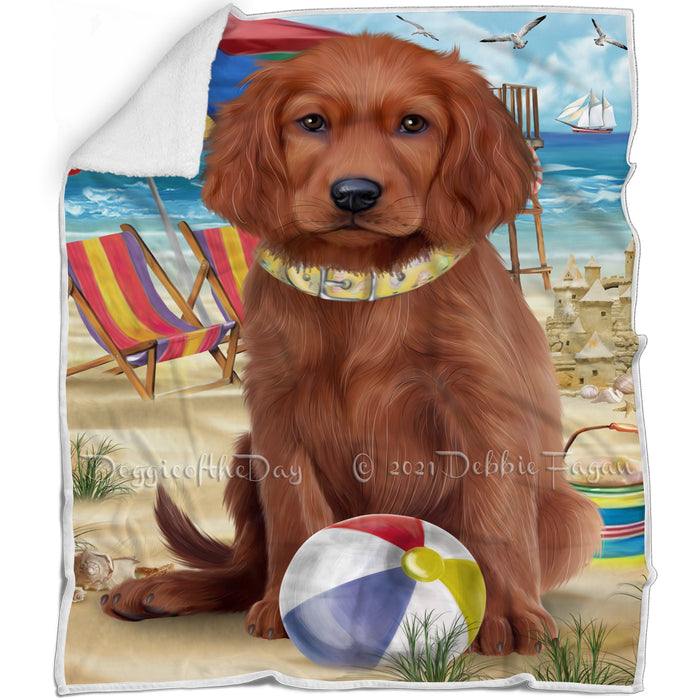 Pet Friendly Beach Irish Setter Dog Blanket BLNKT80940