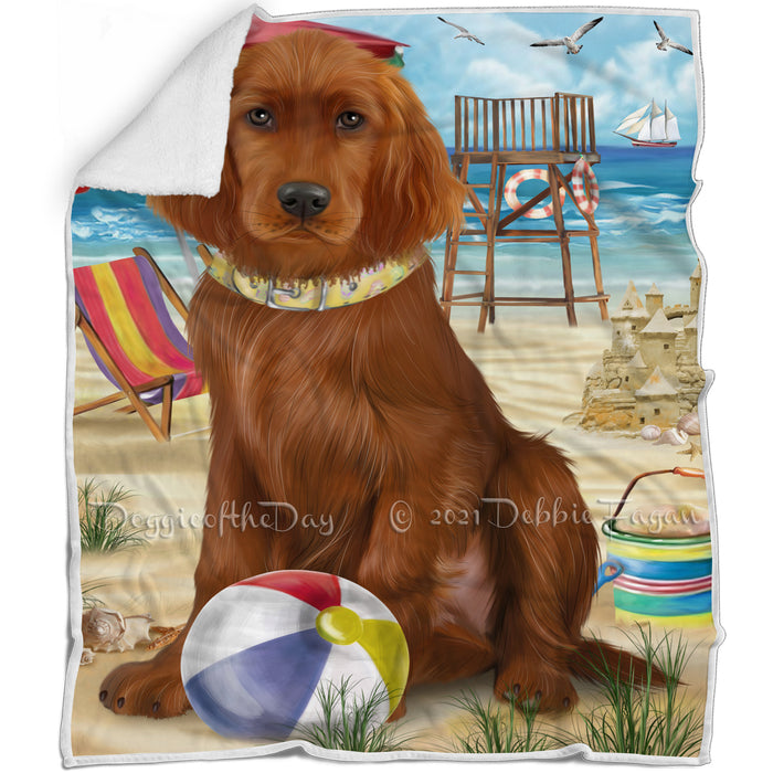 Pet Friendly Beach Irish Setter Dog Blanket BLNKT80958