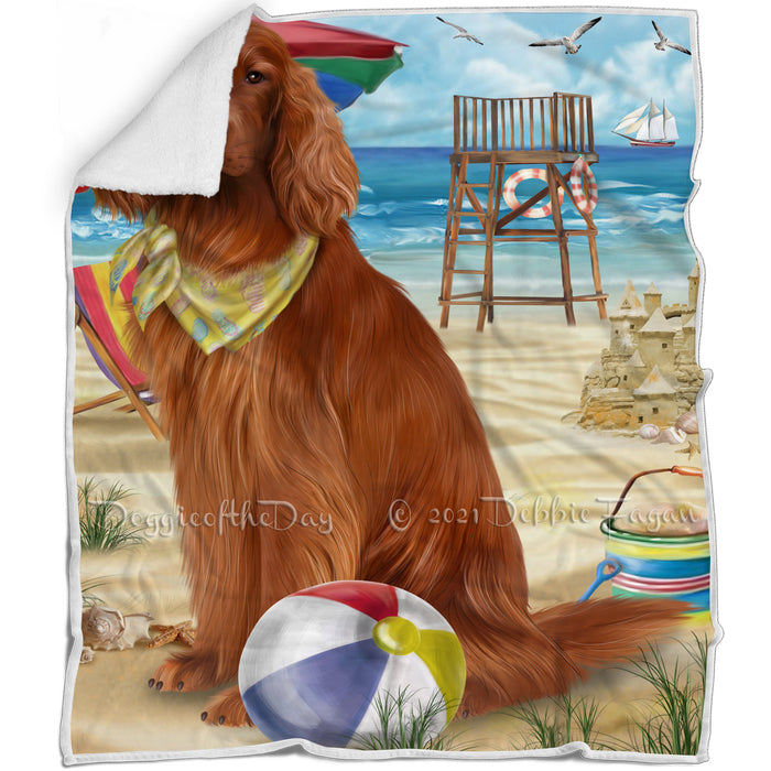 Pet Friendly Beach Irish Setter Dog Blanket BLNKT80967