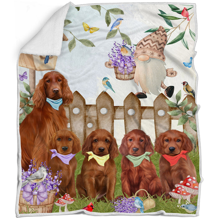 Irish Setter Blanket: Explore a Variety of Designs, Custom, Personalized Bed Blankets, Cozy Woven, Fleece and Sherpa, Gift for Dog and Pet Lovers