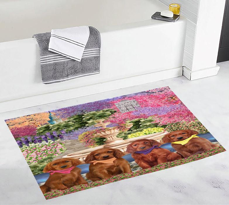 Irish Setter Bath Mat: Non-Slip Bathroom Rug Mats, Custom, Explore a Variety of Designs, Personalized, Gift for Pet and Dog Lovers