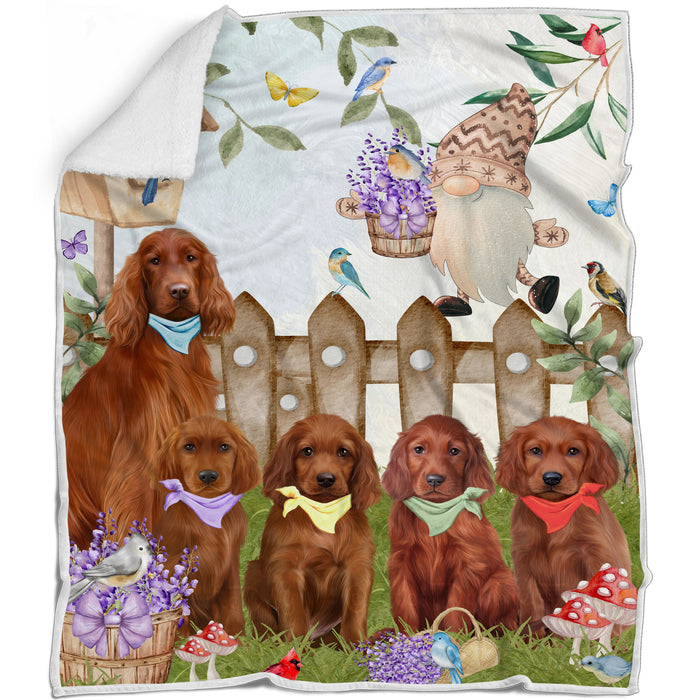 Irish Setter Bed Blanket, Explore a Variety of Designs, Personalized, Throw Sherpa, Fleece and Woven, Custom, Soft and Cozy, Dog Gift for Pet Lovers