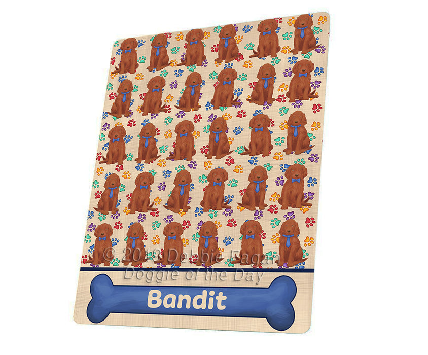 Rainbow Paw Print Irish Red Setter Dogs Blanket BLNKT136011