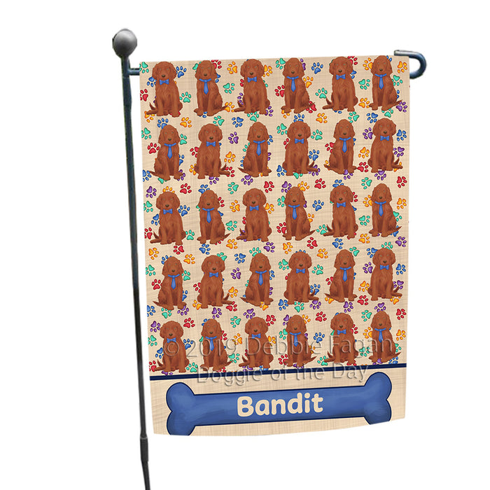 Rainbow Paw Print Irish Red Setter Dogs Garden Flag GFLG65270