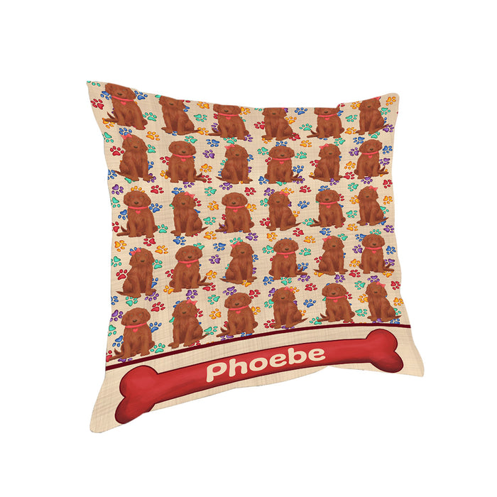 Rainbow Paw Print Irish Red Setter Dogs Pillow PIL84188