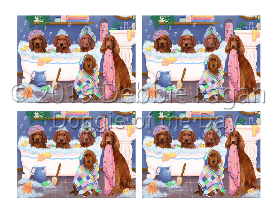 Rub A Dub Dogs In A Tub Irish Red Setter Dogs Placemat