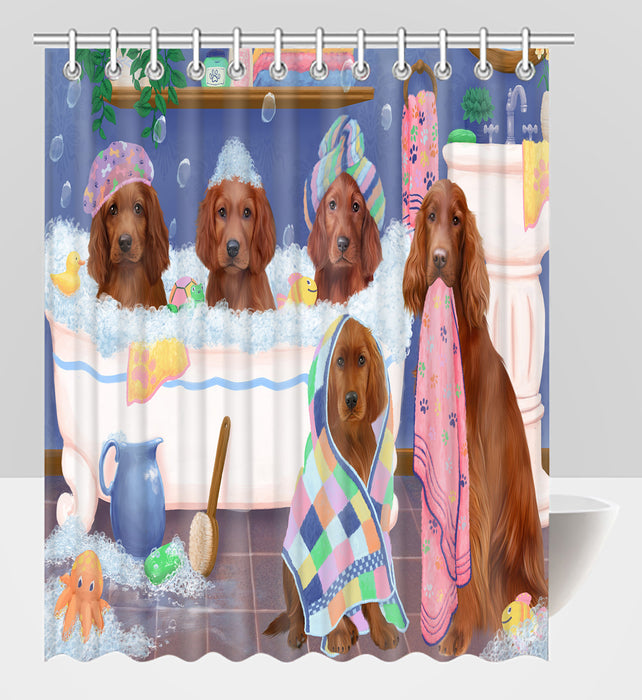 Rub A Dub Dogs In A Tub Irish Red Setter Dogs Shower Curtain