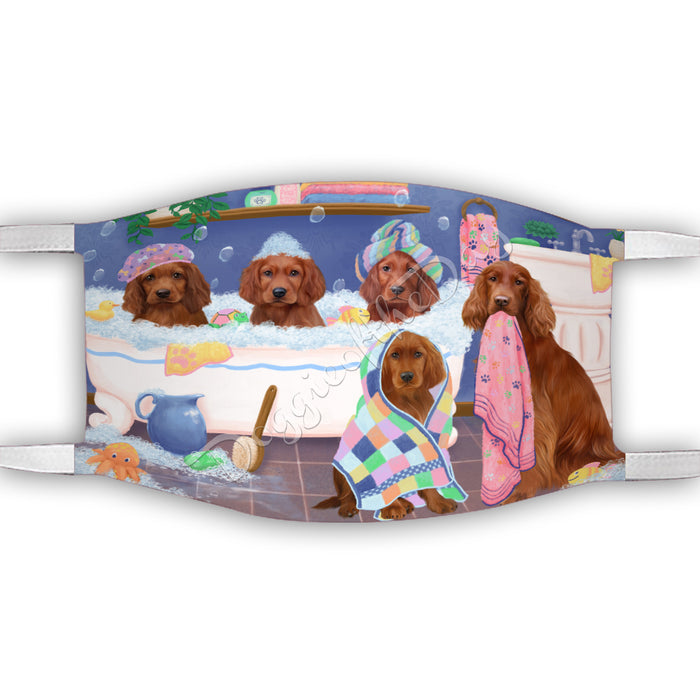 Rub A Dub Dogs In A Tub  Irish Red Setter Dogs Face Mask FM49513