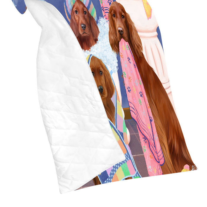 Rub A Dub Dogs In A Tub Irish Red Setter Dogs Quilt