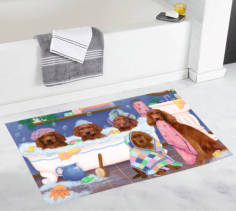 Rub A Dub Dogs In A Tub Irish Red Setter Dogs Bath Mat