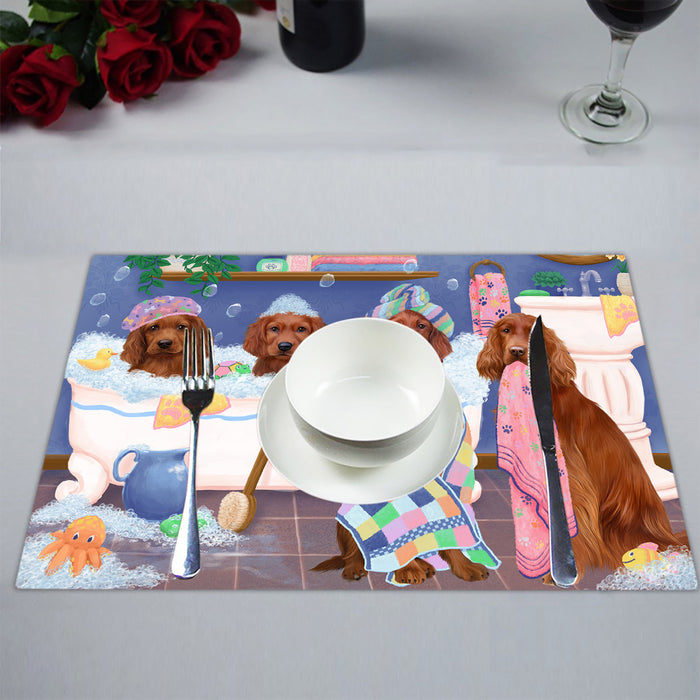 Rub A Dub Dogs In A Tub Irish Red Setter Dogs Placemat