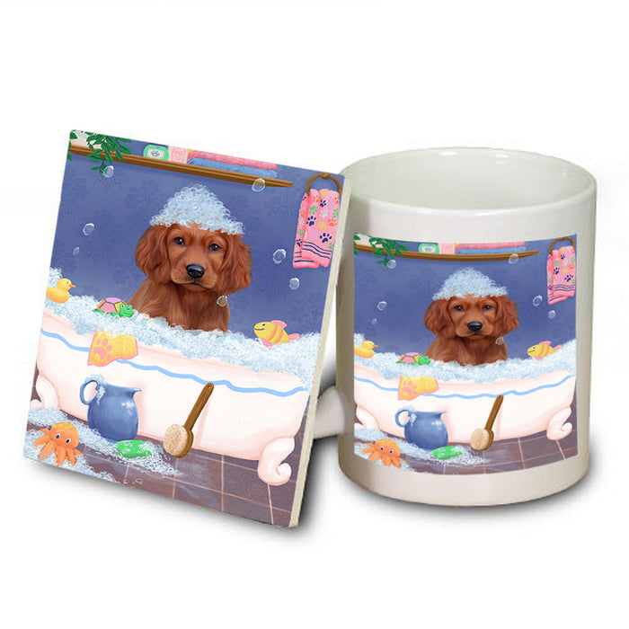 Rub A Dub Dog In A Tub Irish Red Setter Dog Mug and Coaster Set MUC57376