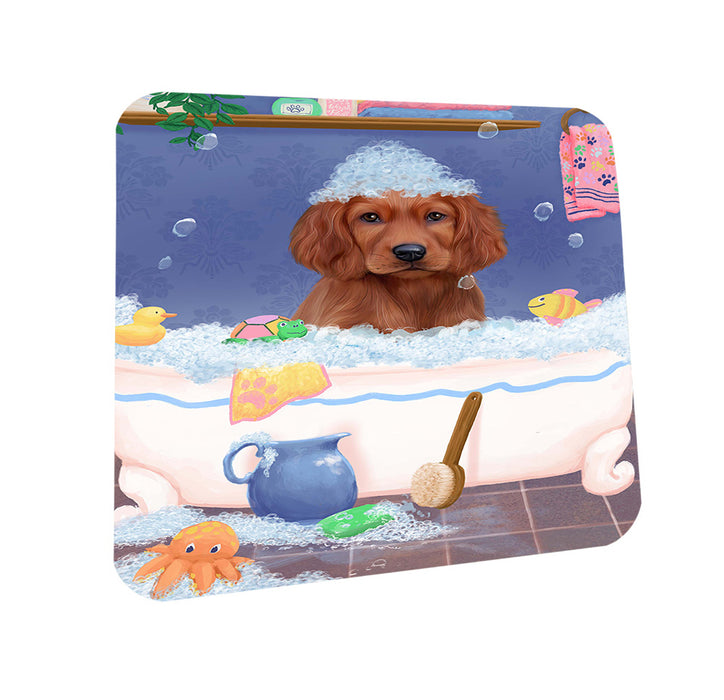 Rub A Dub Dog In A Tub Irish Red Setter Dog Coasters Set of 4 CST57342