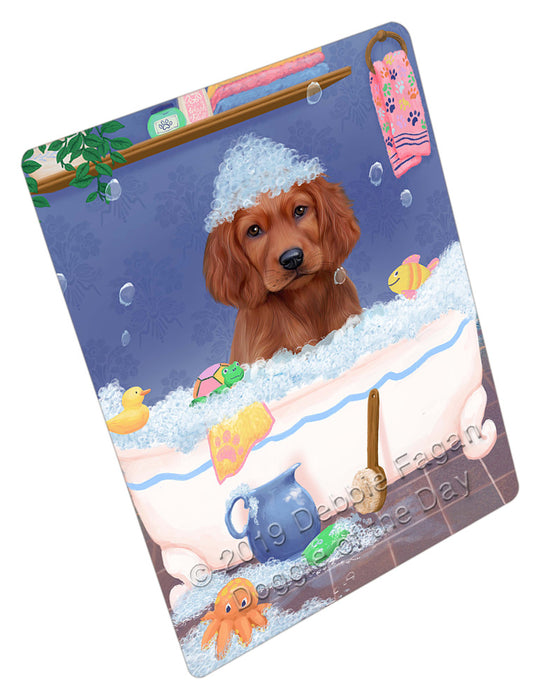 Rub A Dub Dog In A Tub Irish Red Setter Dog Refrigerator / Dishwasher Magnet RMAG109272