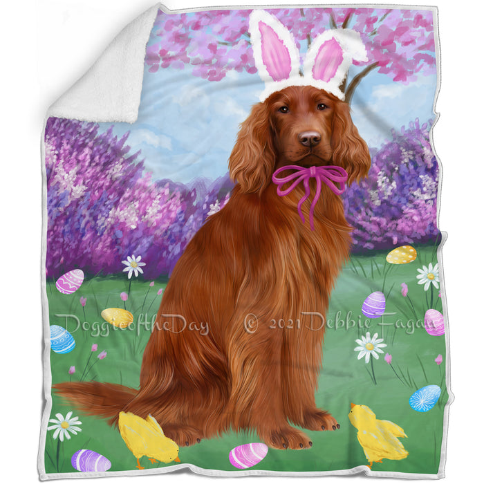 Easter Holiday Irish Red Setter Dog Blanket BLNKT131871
