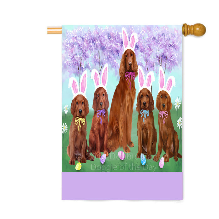 Personalized Easter Holiday Irish Red Setter Dogs Custom House Flag FLG-DOTD-A58949