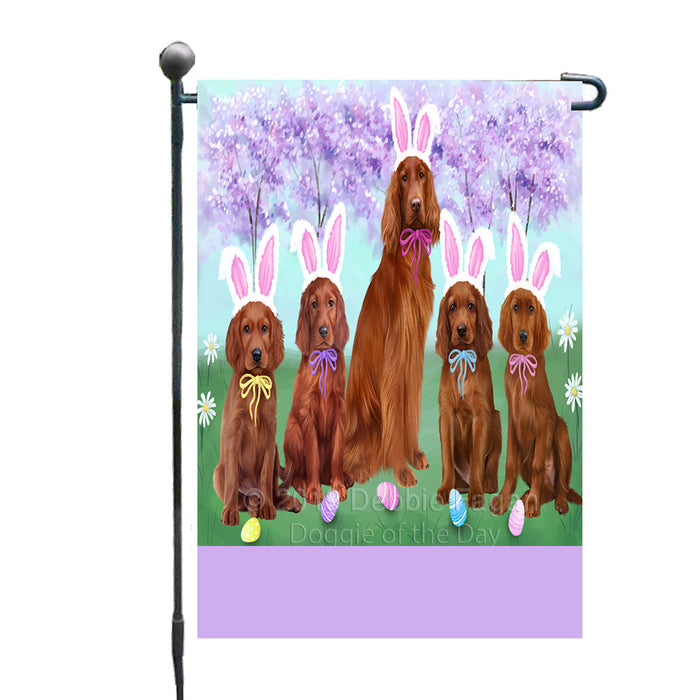 Personalized Easter Holiday Irish Red Setter Dogs Custom Garden Flags GFLG-DOTD-A58893