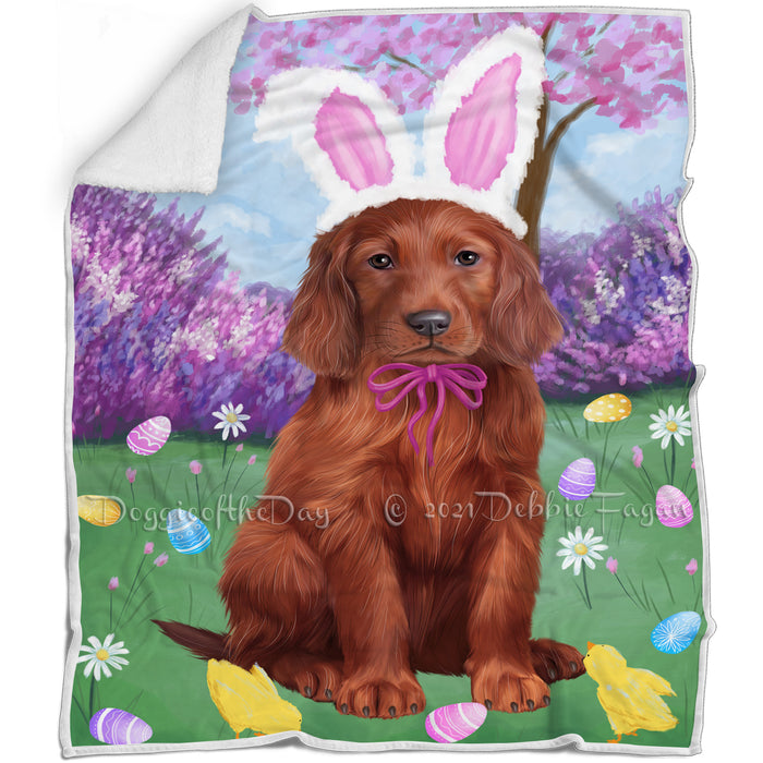 Easter Holiday Irish Red Setter Dog Blanket BLNKT131889
