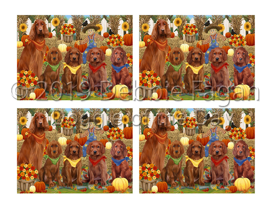 Fall Festive Harvest Time Gathering Irish Red Setter Dogs Placemat