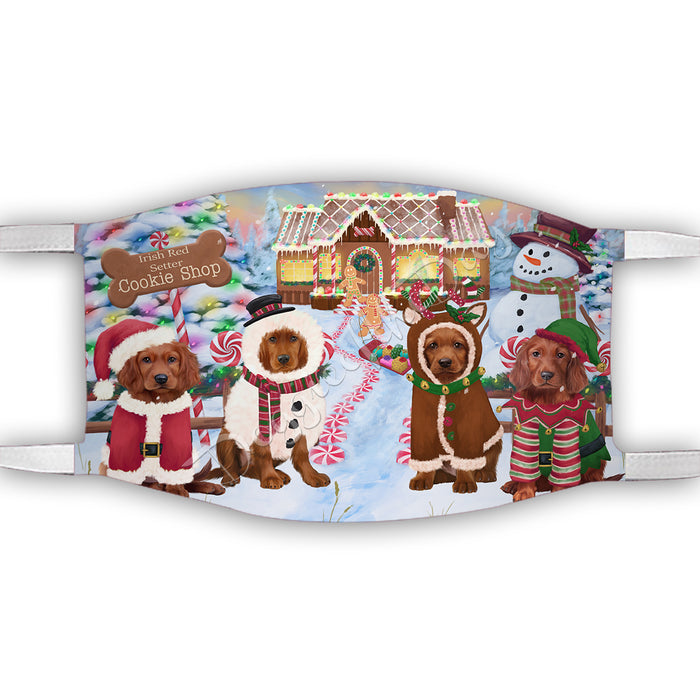 Holiday Gingerbread Cookie Irish Red Setter Dogs Shop Face Mask FM48904
