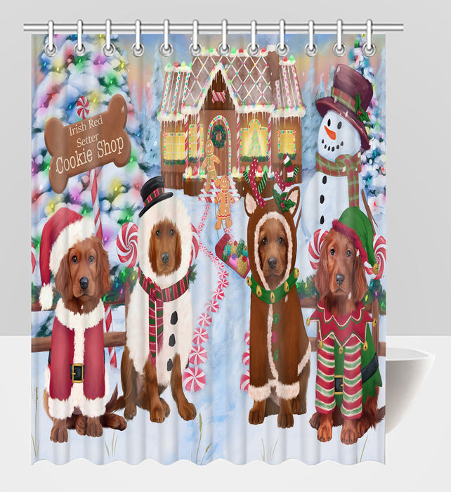 Holiday Gingerbread Cookie Irish Red Setter Dogs Shower Curtain