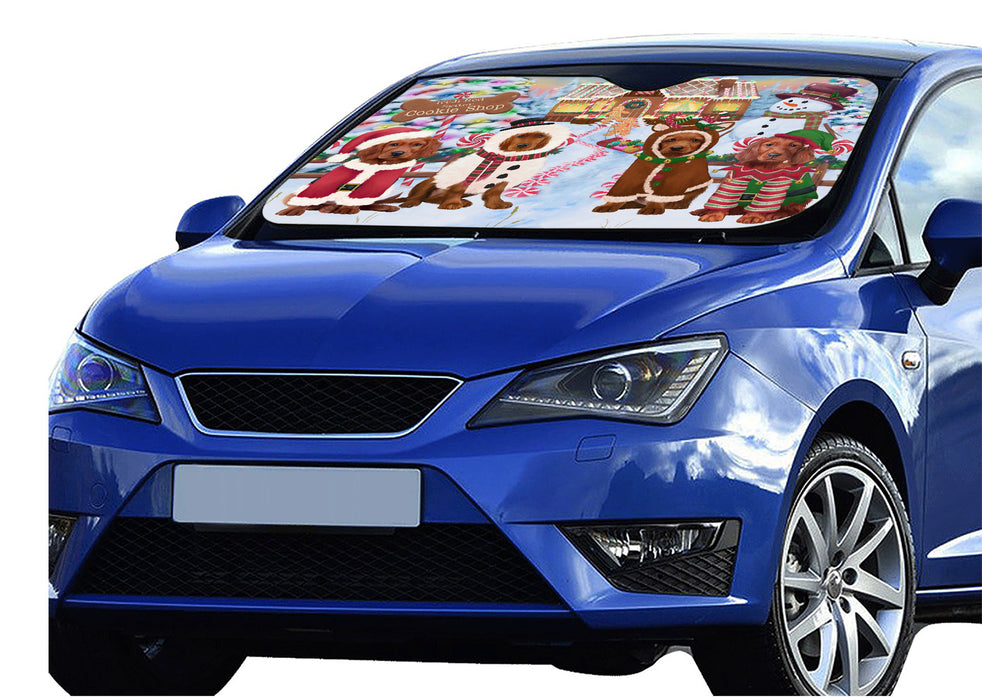 Holiday Gingerbread Cookie Irish Red Setter Dogs Car Sun Shade