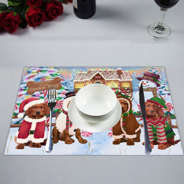 Holiday Gingerbread Cookie Irish Red Setter Dogs Placemat