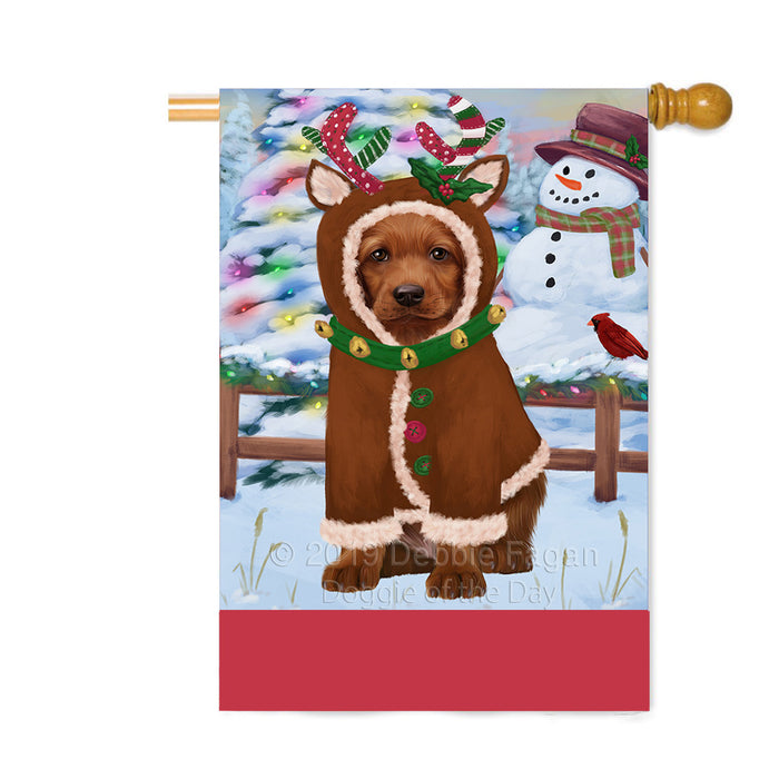 Personalized Gingerbread Candyfest Irish Red Setter Dog Custom House Flag FLG63854