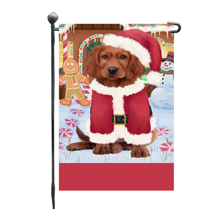Personalized Gingerbread Candyfest Irish Red Setter Dog Custom Garden Flag GFLG64072