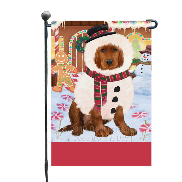 Personalized Gingerbread Candyfest Irish Red Setter Dog Custom Garden Flag GFLG64073