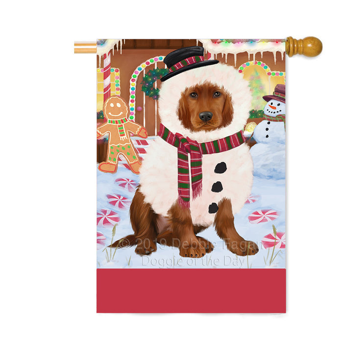 Personalized Gingerbread Candyfest Irish Red Setter Dog Custom House Flag FLG63856
