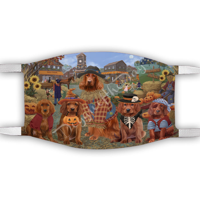 Halloween 'Round Town Irish Red Setter Dogs Face Mask FM49963