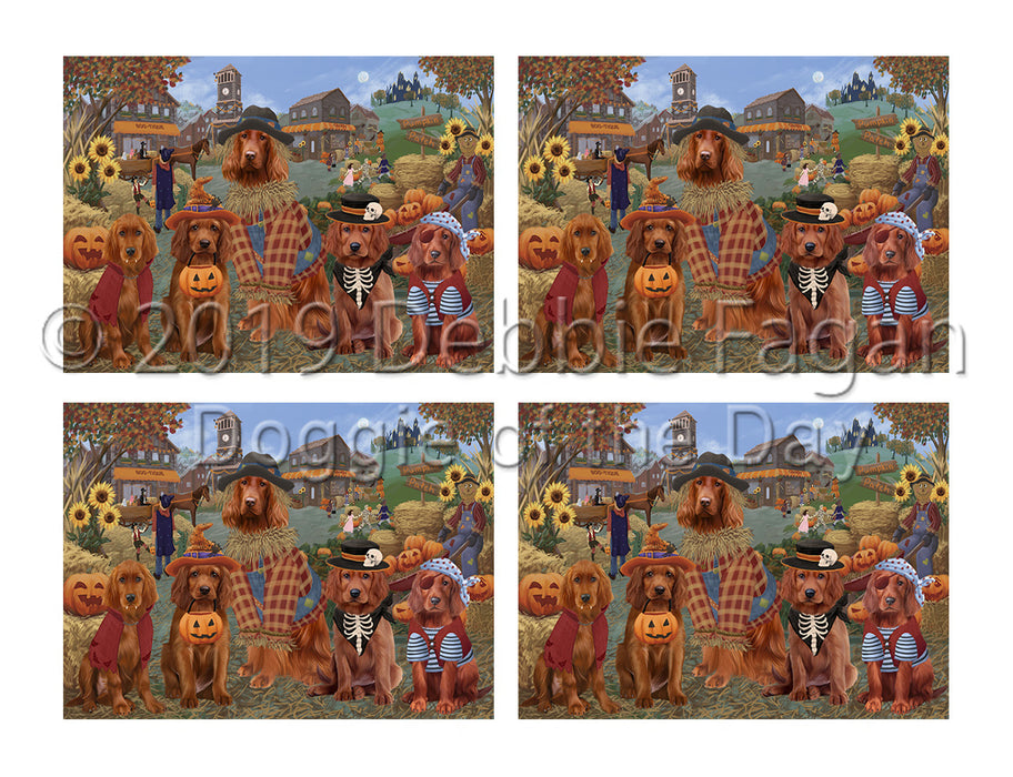 Halloween 'Round Town Irish Red Setter Dogs Placemat